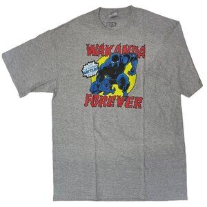 MARVEL The Panther Battle Pose T-shirt‎ Men's XLT Grey Graphics Crew Neck NWT